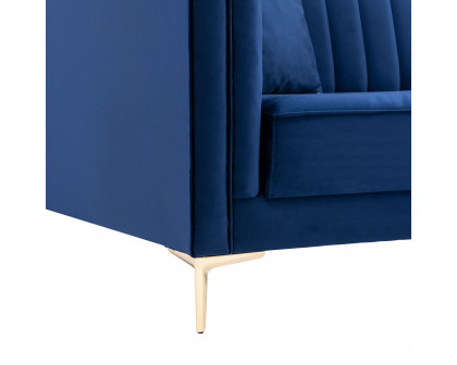 Ashcroft Angelina 91" Velvet Sofa - Dark Blue