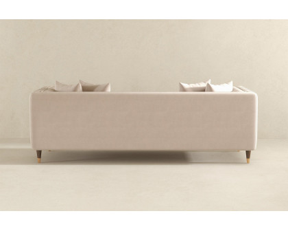 Ashcroft Edward Velvet Sofa - Light Cream