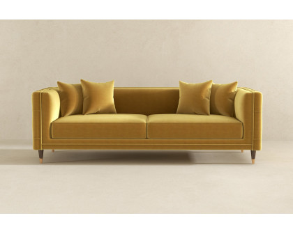 Ashcroft Edward Velvet Sofa - Mustard