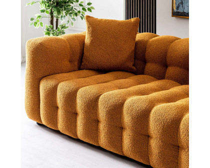 Ashcroft Eden Modern Tufted Chesterfield Boucle Fabric Sofa - Orange