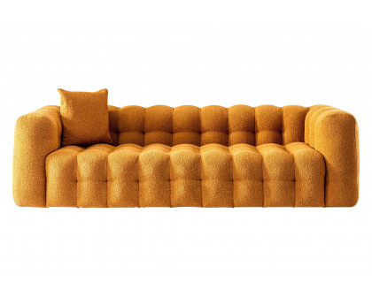 Ashcroft Eden Modern Tufted Chesterfield Boucle Fabric Sofa - Orange