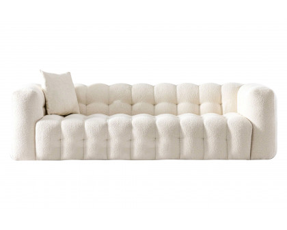 Ashcroft Eden Modern Tufted Chesterfield Boucle Fabric Sofa - Cream