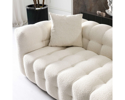 Ashcroft Eden Modern Tufted Chesterfield Boucle Fabric Sofa - Cream