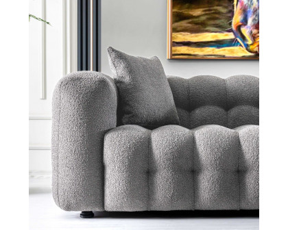 Ashcroft Eden Modern Tufted Chesterfield Boucle Fabric Sofa - Gray