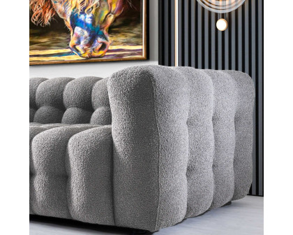 Ashcroft Eden Modern Tufted Chesterfield Boucle Fabric Sofa - Gray