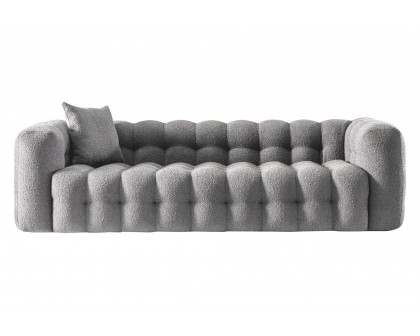 Ashcroft Eden Modern Tufted Chesterfield Boucle Fabric Sofa - Gray