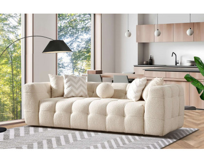 Ashcroft Alana Tufted Boucle Sofa - Ivory