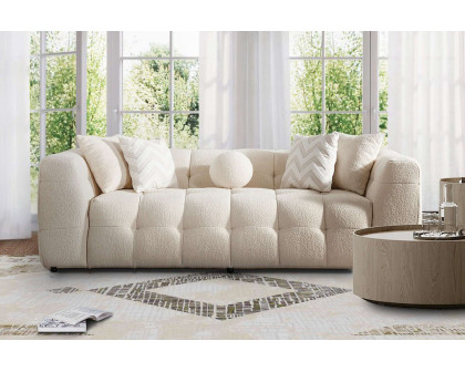 Ashcroft Alana Tufted Boucle Sofa - Ivory