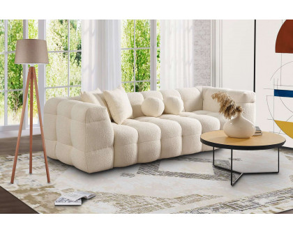 Ashcroft Alana Tufted Boucle Sofa - Ivory