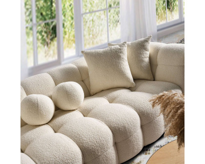 Ashcroft Alana Tufted Boucle Sofa - Ivory