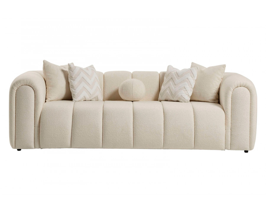 Ashcroft Beatrice Modern Tufted Boucle Sofa - Ivory