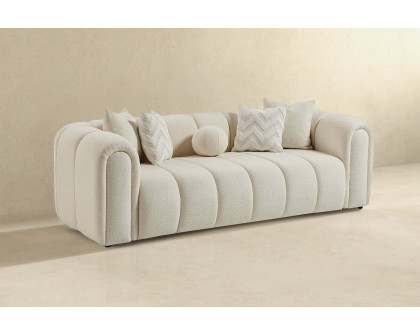 Ashcroft Beatrice Modern Tufted Boucle Sofa - Ivory