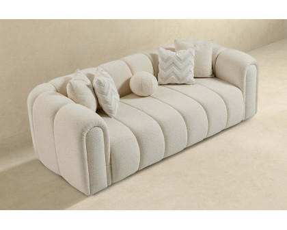 Ashcroft Beatrice Modern Tufted Boucle Sofa - Ivory