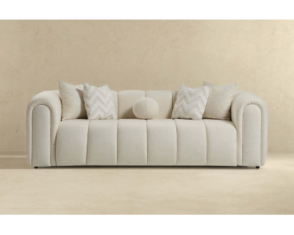 Ashcroft Beatrice Modern Tufted Boucle Sofa - Ivory