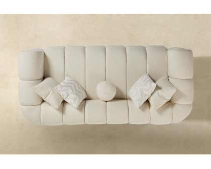 Ashcroft Beatrice Modern Tufted Boucle Sofa - Ivory