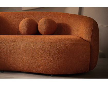 Ashcroft™ Drake Japandi Style Curvy Boucle Sofa - Orange