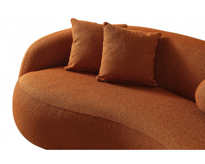 Ashcroft™ Drake Japandi Style Curvy Boucle Sofa - Orange