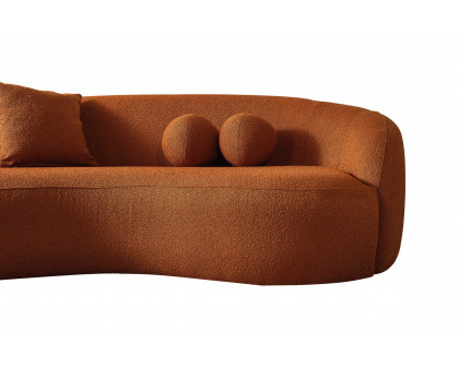 Ashcroft™ Drake Japandi Style Curvy Boucle Sofa - Orange