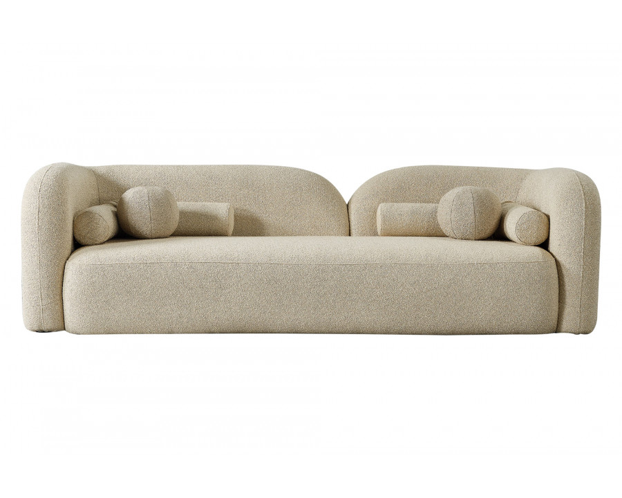 Ashcroft Donna Japandi Style Boucle Sofa - Ivory