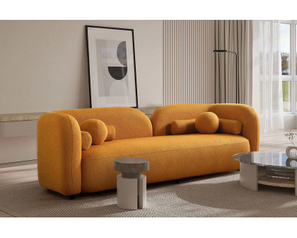 Ashcroft Donna Japandi Style Boucle Sofa - Yellow