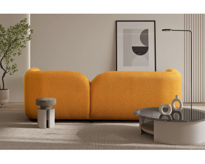 Ashcroft Donna Japandi Style Boucle Sofa - Yellow