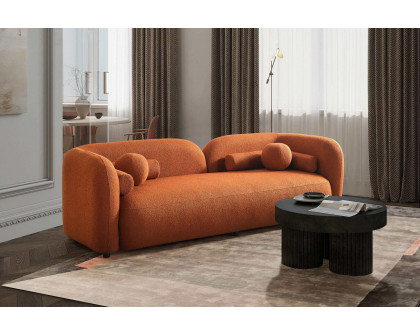 Ashcroft Donna Japandi Style Boucle Sofa - Orange