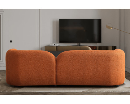 Ashcroft Donna Japandi Style Boucle Sofa - Orange