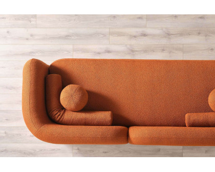 Ashcroft Donna Japandi Style Boucle Sofa - Orange