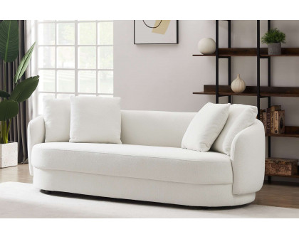 Ashcroft Dylan Modern French Boucle Sofa - Cream