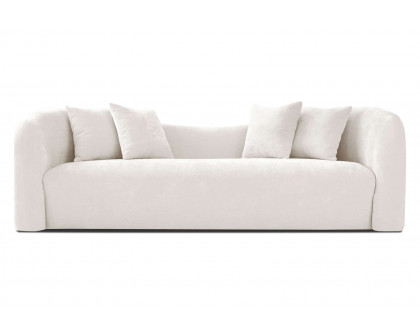 Ashcroft Mason Mid-Century Modern Luxury Tight Back Curvy Boucle Couch - White