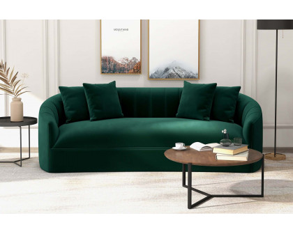 Ashcroft Kante Green Velvet Sofa - Green