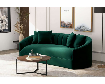 Ashcroft Kante Green Velvet Sofa - Green