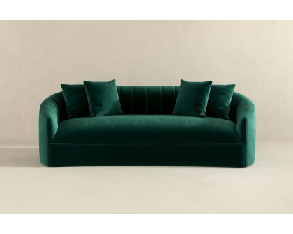 Ashcroft Kante Green Velvet Sofa - Green