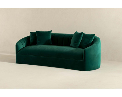 Ashcroft Kante Green Velvet Sofa - Green