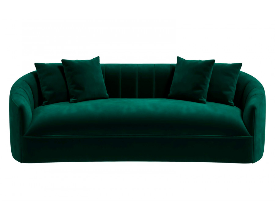 Ashcroft Kante Green Velvet Sofa - Green