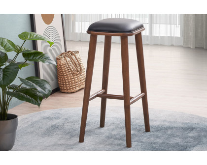 Ashcroft Jason PU Leather Bar Stool - Black