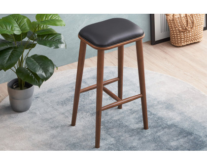 Ashcroft Jason PU Leather Bar Stool - Black