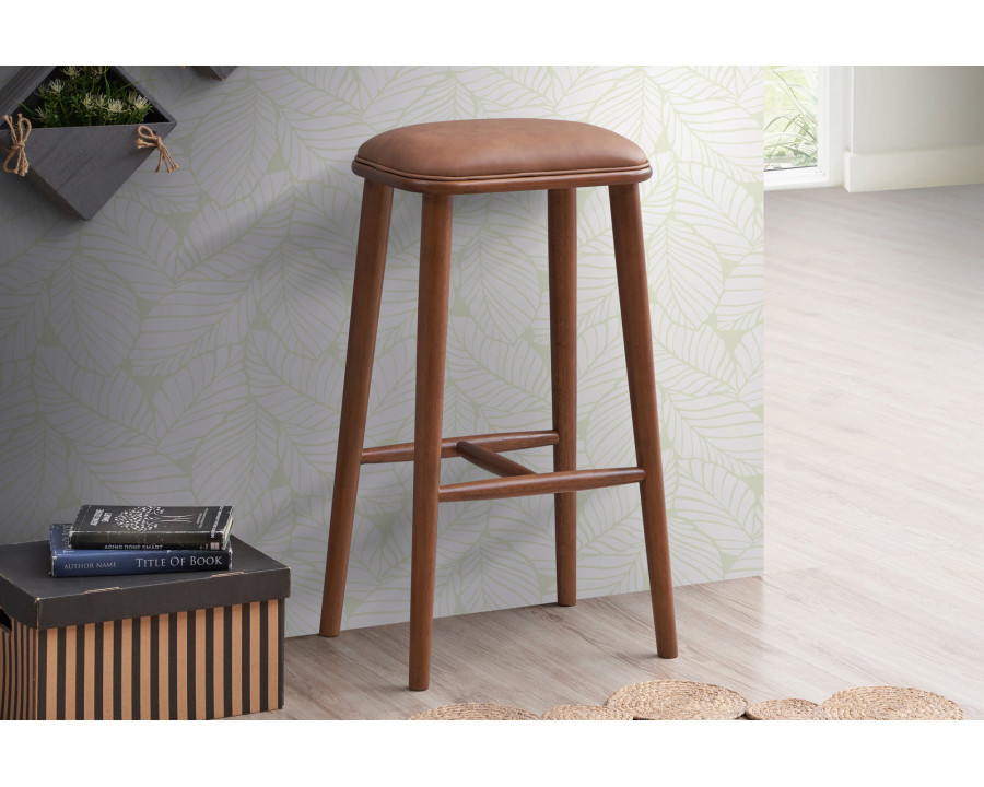 Ashcroft Jason PU Leather Bar Stool - Tan