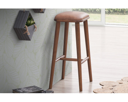 Ashcroft Jason PU Leather Bar Stool - Tan