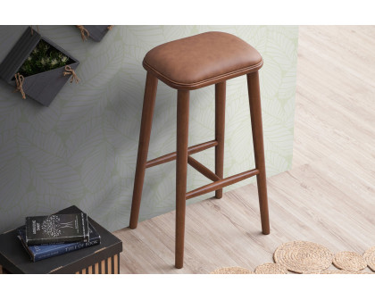 Ashcroft Jason PU Leather Bar Stool - Tan