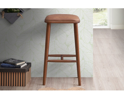 Ashcroft Jason PU Leather Bar Stool - Tan