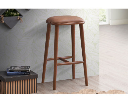 Ashcroft Jason PU Leather Bar Stool - Tan