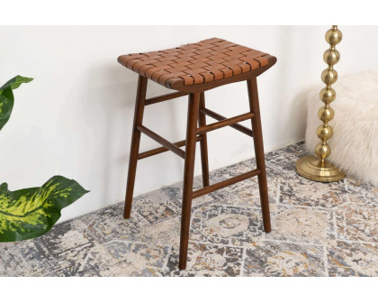 Ashcroft Maya 30" Genuine Leather Stool - Tan