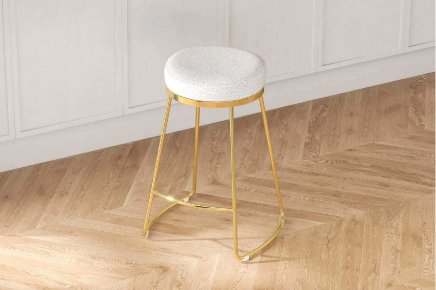 Ashcroft™ Jane 26" Luxury Upholstered Stool - Ivory