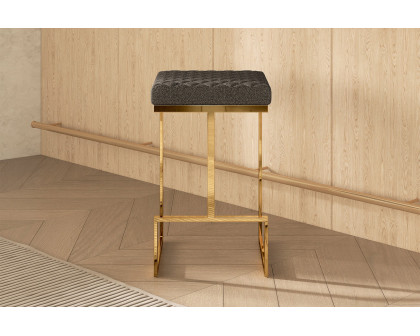 Ashcroft - Joel Mid-Century Modern Luxury Upholstered Stool