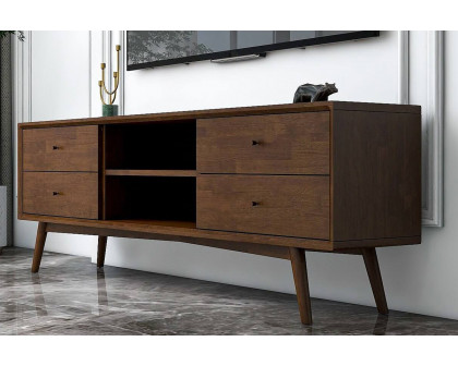 Ashcroft Caroline Mid-Century Modern TV Stand Up To 72" - Walnut