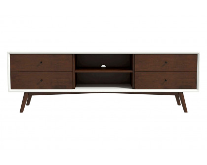 Ashcroft Caroline Mid-Century Modern TV Stand Up To 72" - Walnut/White