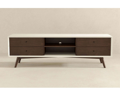 Ashcroft Caroline Mid-Century Modern TV Stand Up To 72" - Walnut/White