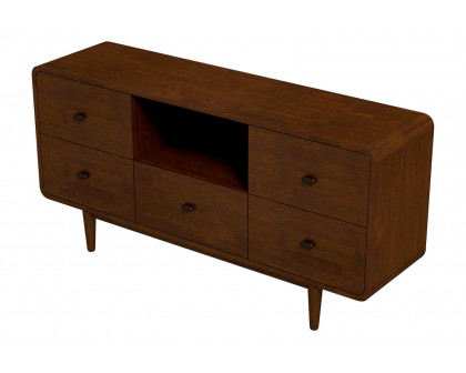 Ashcroft Alexa Mid-Century Modern Style TV Stand - Brown, 59"