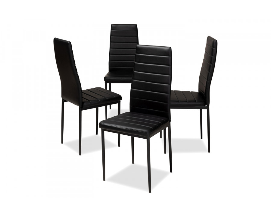 Baxton Armand Modern 4-Piece Dining Chair Set - Black